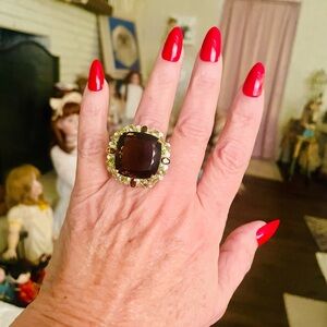 Smokey topaz sterling silver ring